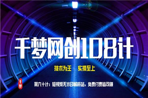 千梦网创108计第60计：短视频无水印解析站 免费付费皆可赚插图