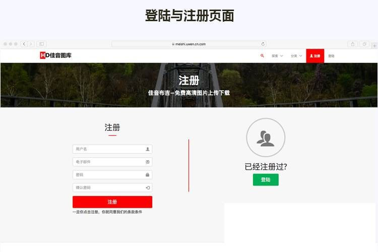 Laravel框架高清壁纸图库图片分享上传下载网站源码插图1